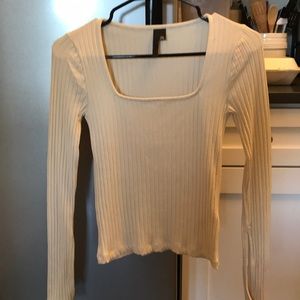TopShop Fitted Cream Top